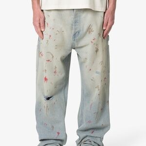 mnml Ultra Baggy Painted Work Denim - Vintage Blue Size 32Vintage Blue / 32